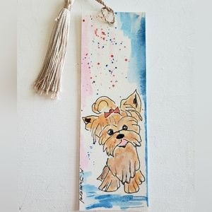 Hand Painted Watercolor Dog Bookmark